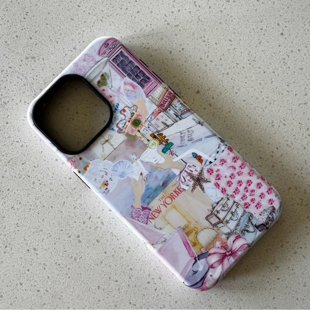 iPhone 15 Pro Max Case Preppy Coquette Collage New Yorker